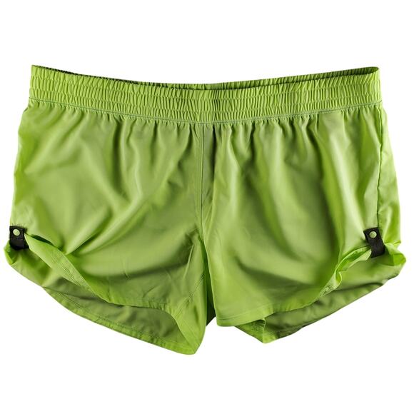 Adidas Womens Pacer Shorts Size XL Pulse Lime Running Training Gym Snap Side New - Picture 3 of 7